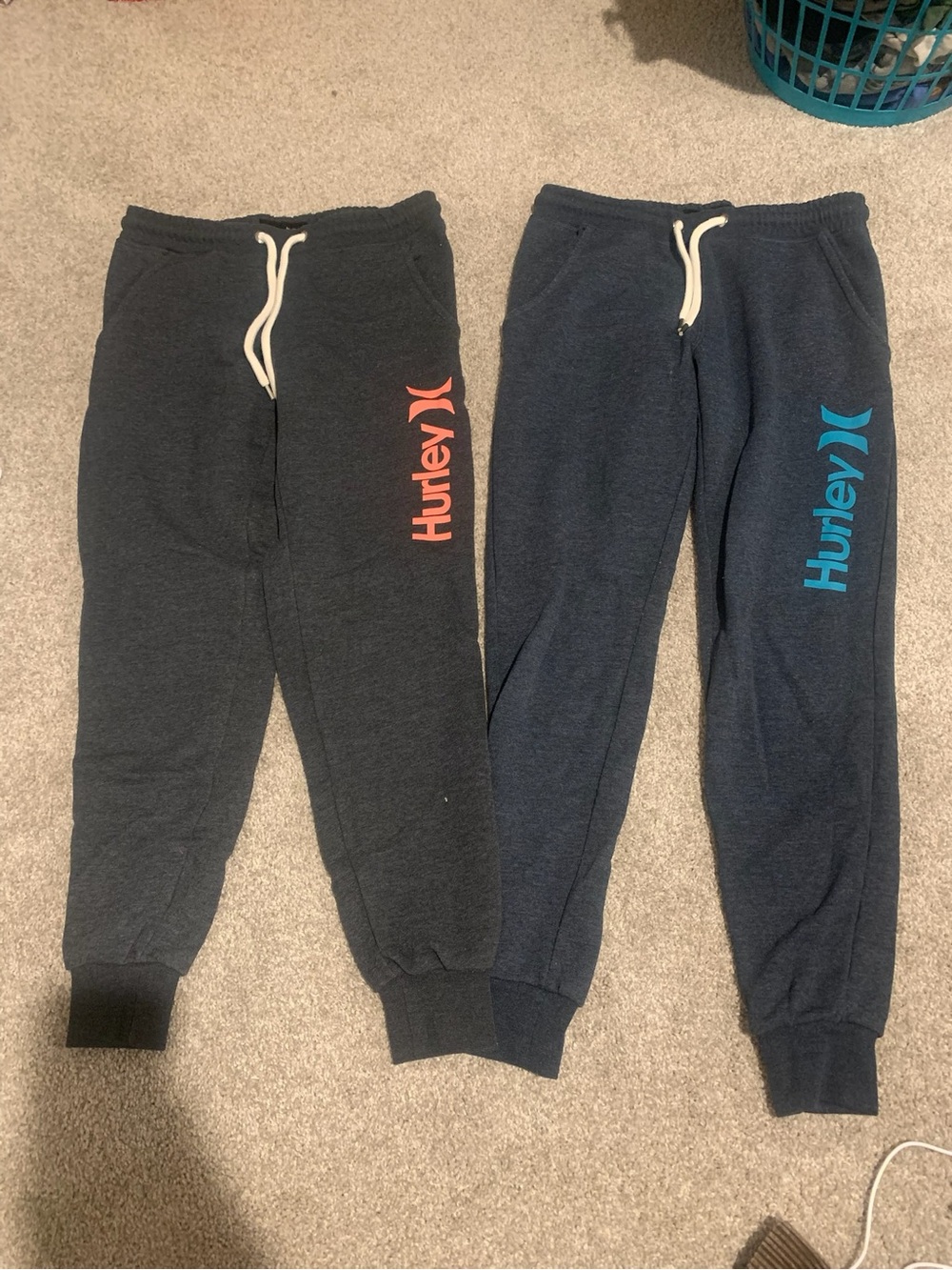 Hurley Set of 2 Navy & Charcoal Logo Jogger Loungewear Sweat Pants Size XS